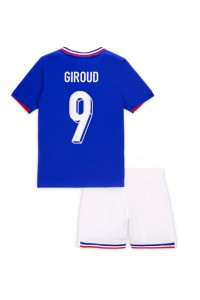 Frankrijk Olivier Giroud #9 Babytruitje Thuis tenue Kind EK 2024 Korte Mouw (+ Korte broeken)